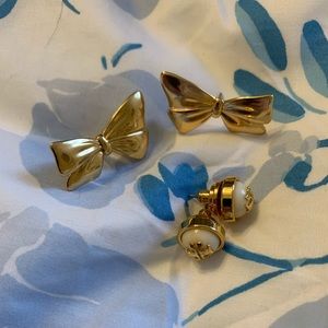 Tory Burch & J Crew Gold Studs - Set of Two